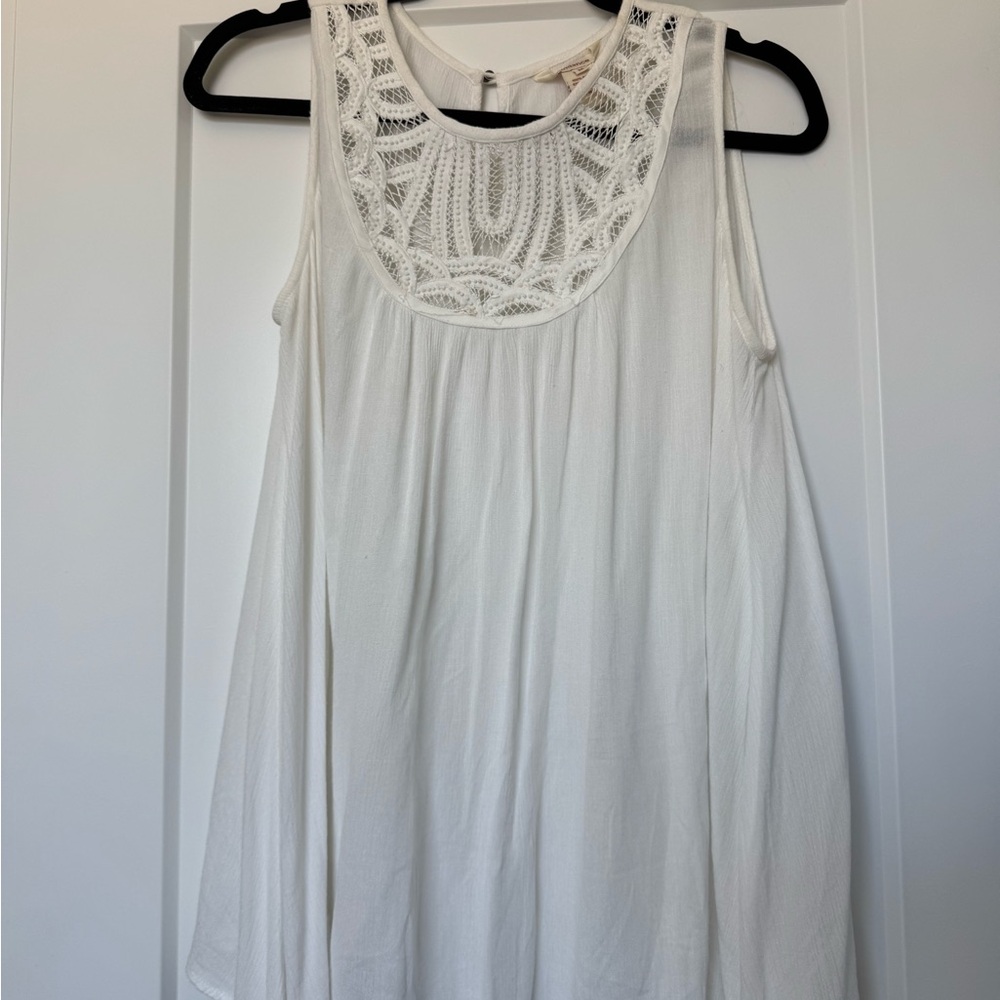 Sundance White Flowy Tank